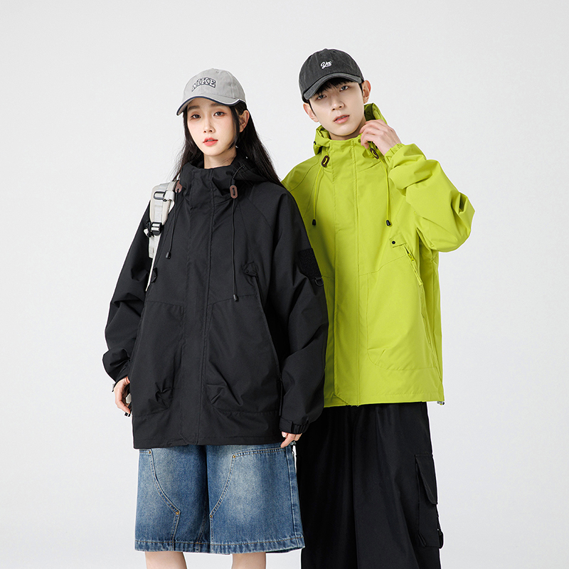 男女同款运动百搭外套户外宽松连帽夹克外套
