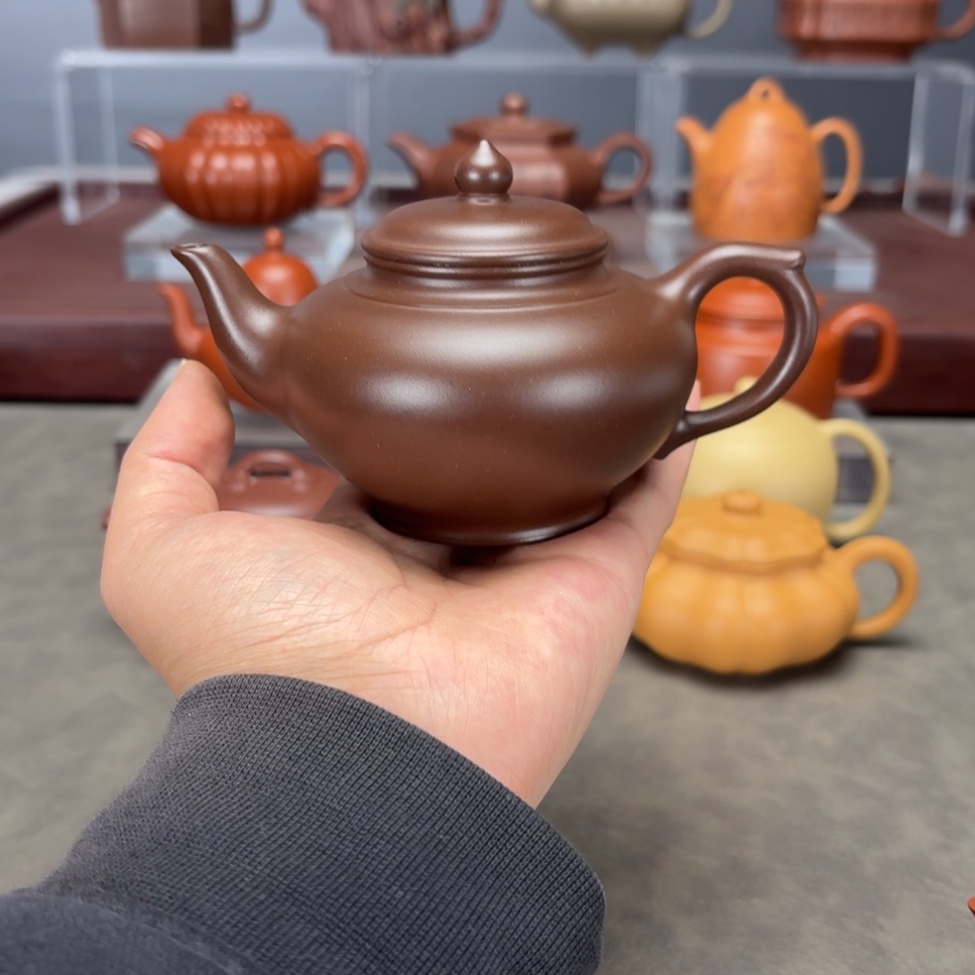 茶壶紫砂笑樱200CC老紫泥
