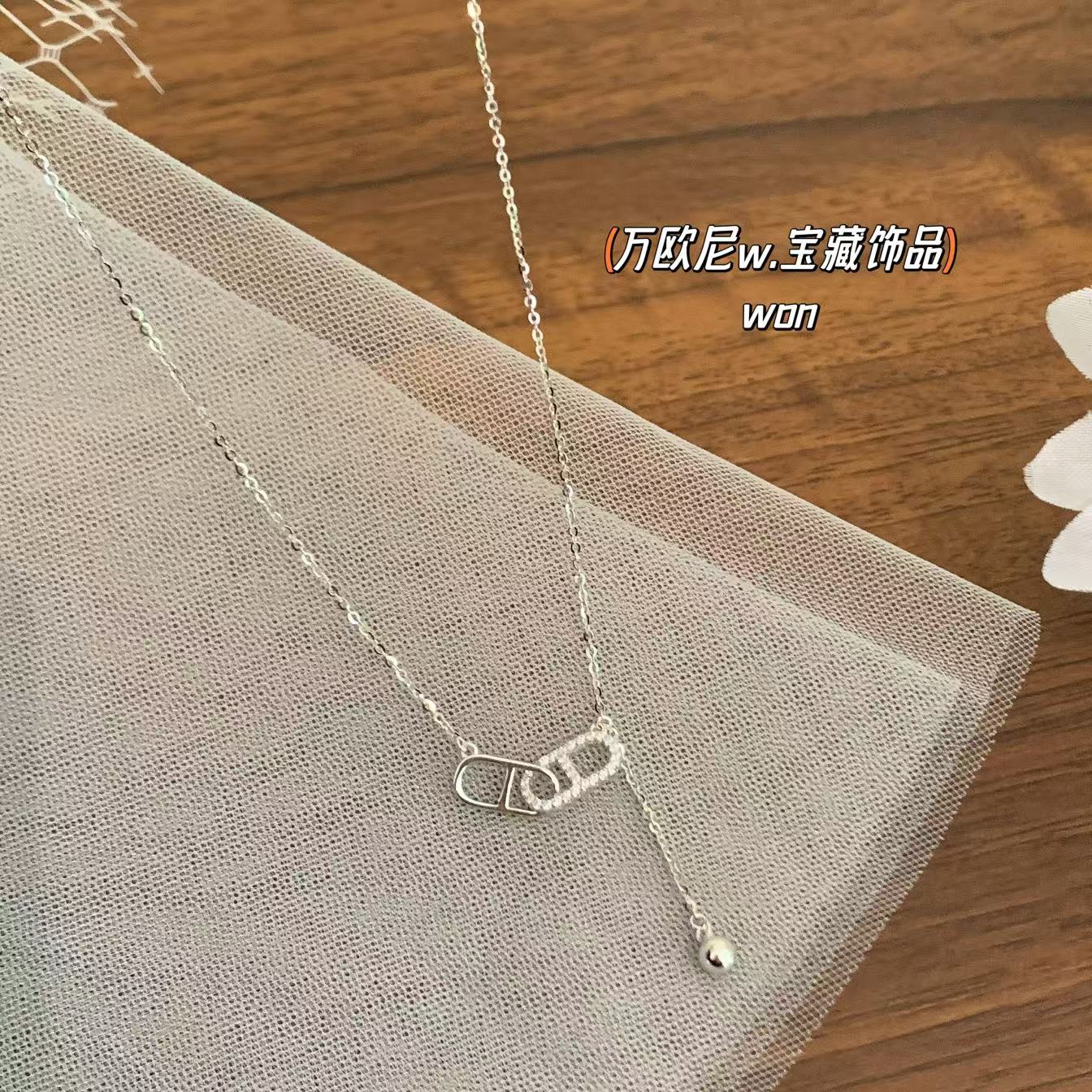 坠链均925银合成锆石 CHANGE x 环环猪鼻项链 轻奢时尚小 主X632