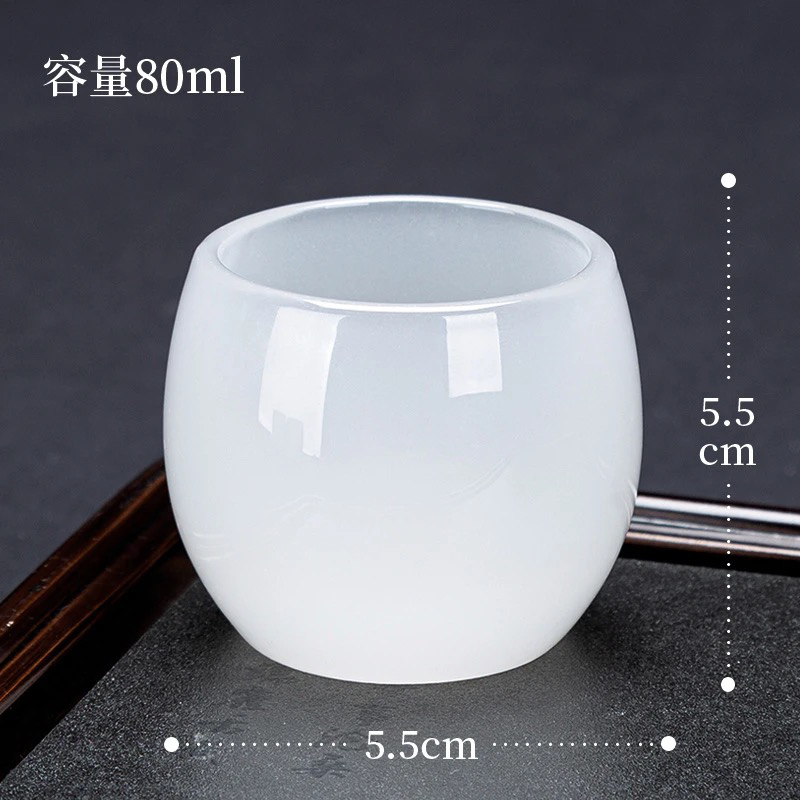 琉璃白主人杯简约创意家用办公室茶杯品茗杯单个个人专用喝茶杯子