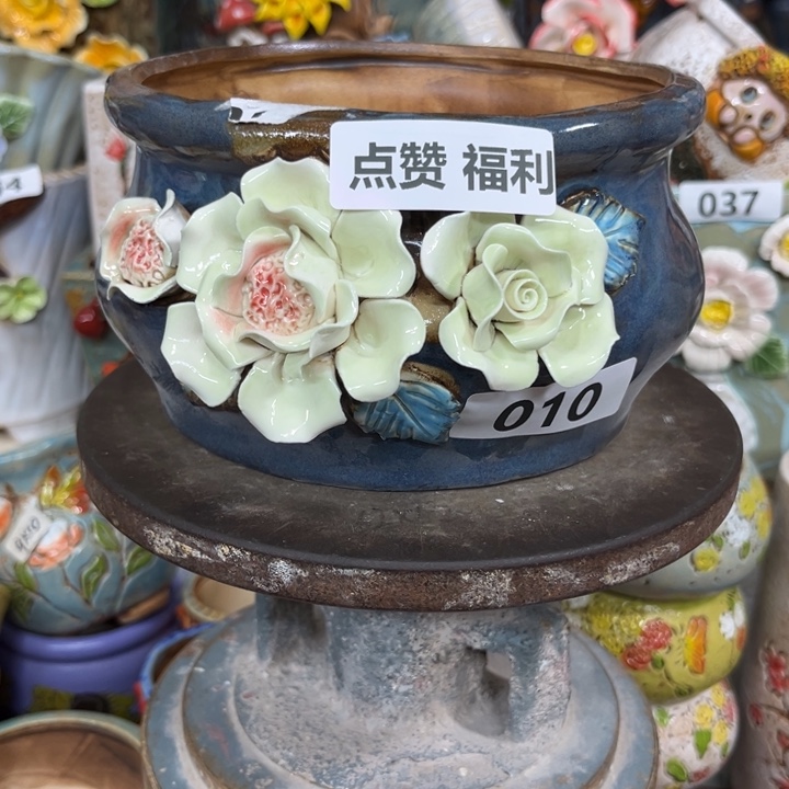 紫砂花盆粗陶材质多肉花盆