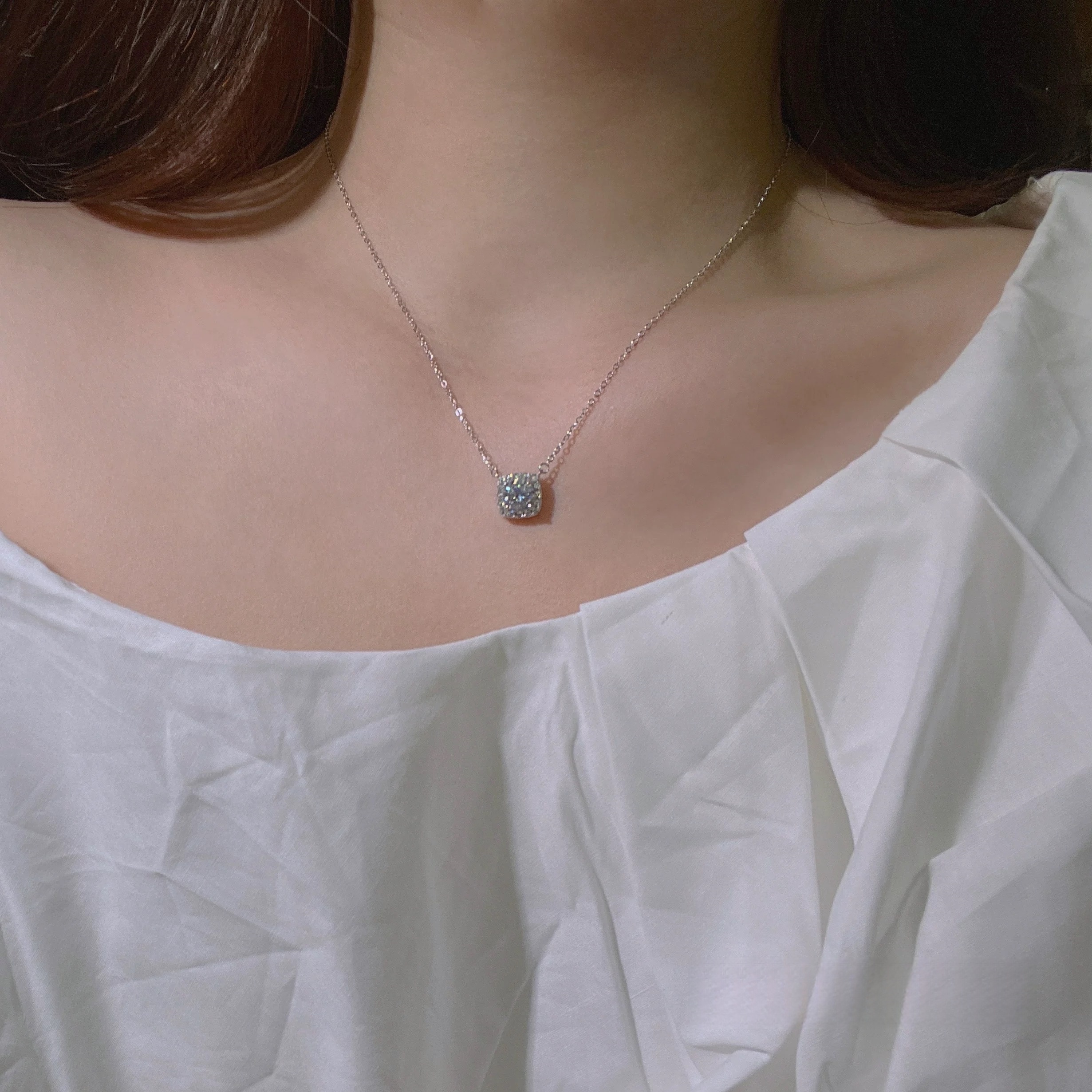 钛钢项链 「小方糖」项链轻奢新款颈链锁骨链百搭首饰F3080