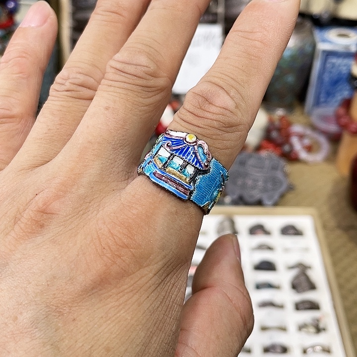 足银珐琅足银戒指