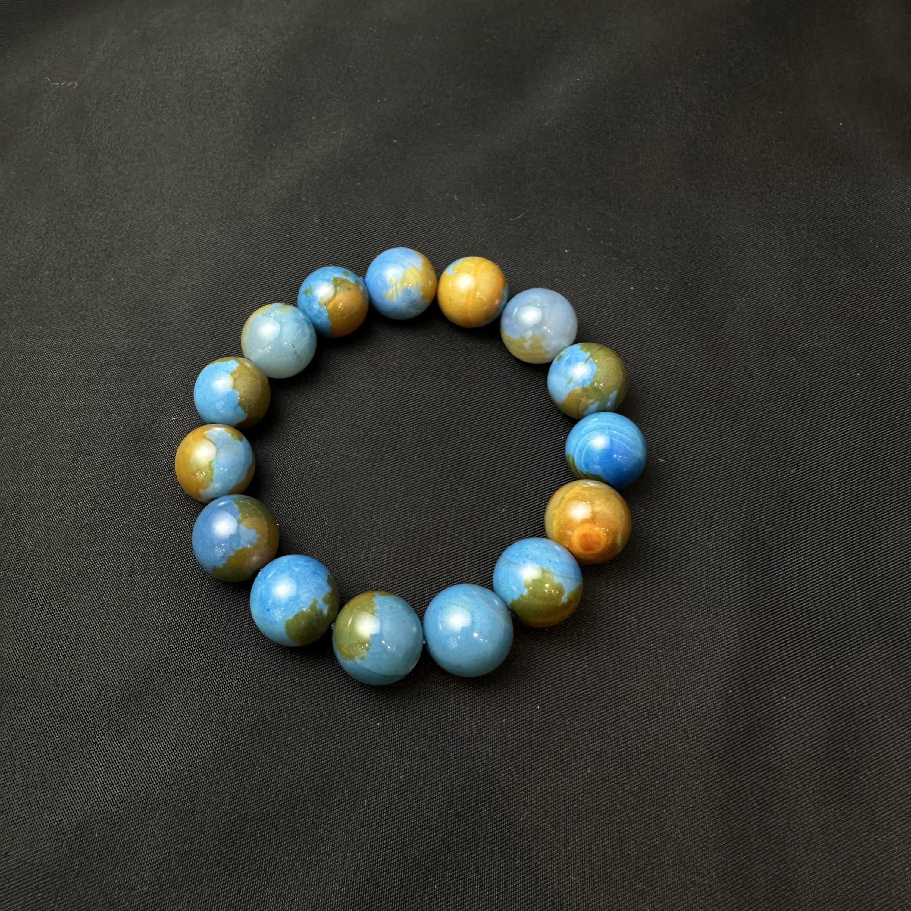 星际蓝玛瑙手串E10-02赠礼盒(多样性发其一)