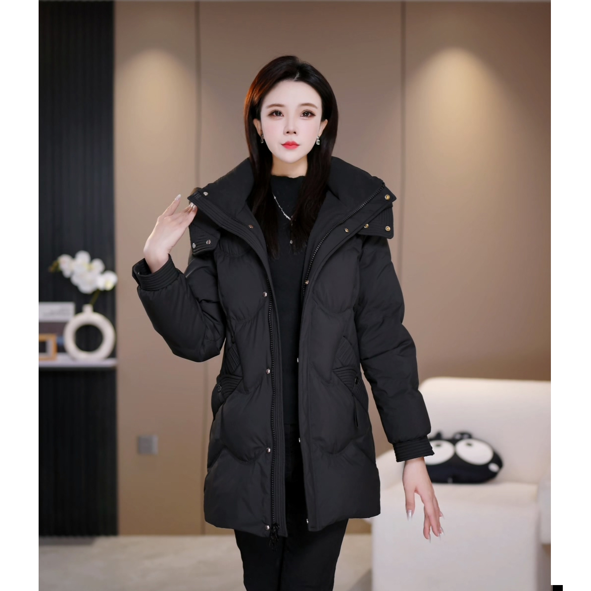 【花海羽绒】新国标白鸭绒新款时尚气质休闲减龄短款保暖女士羽绒服