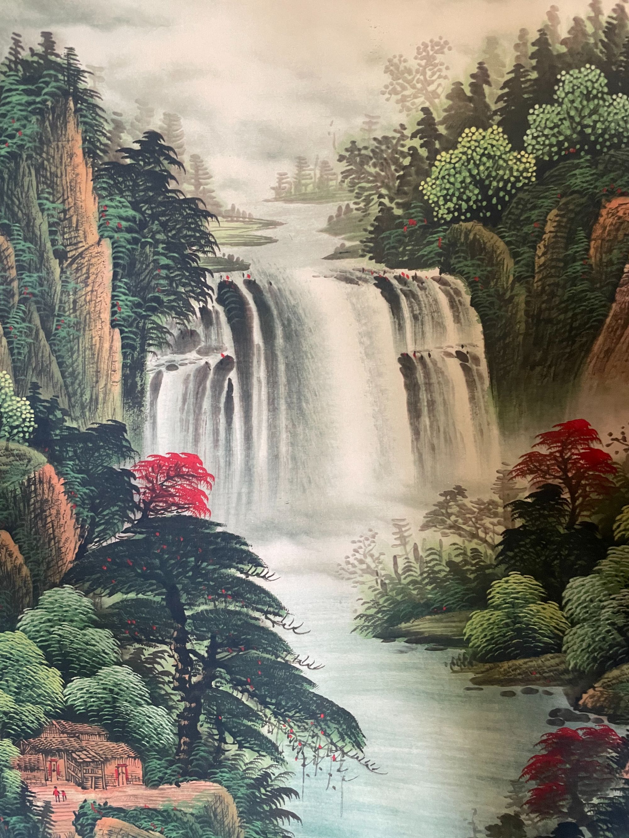 川流立轴精美装饰画