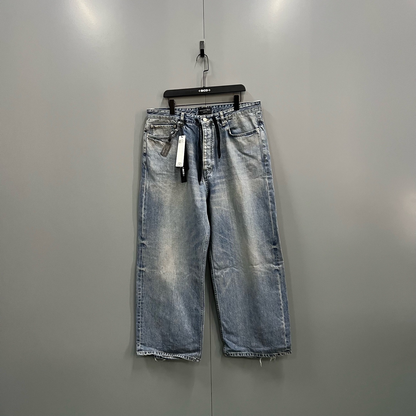 99新 Balenciaga/巴黎世家 ab13 103492 水洗廓形牛仔裤 M码