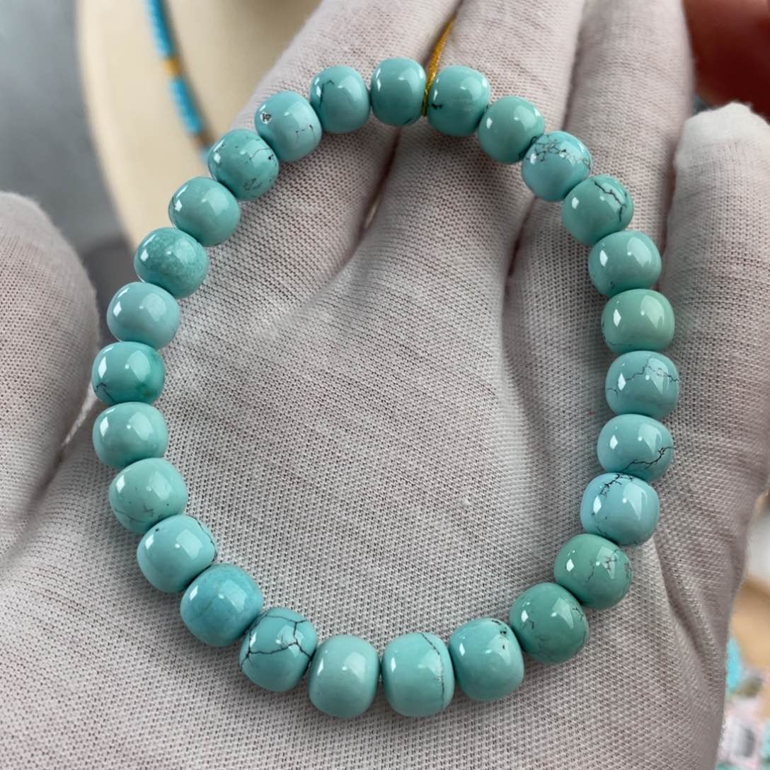 绿松石手链未镶嵌精品高瓷单圈卡8