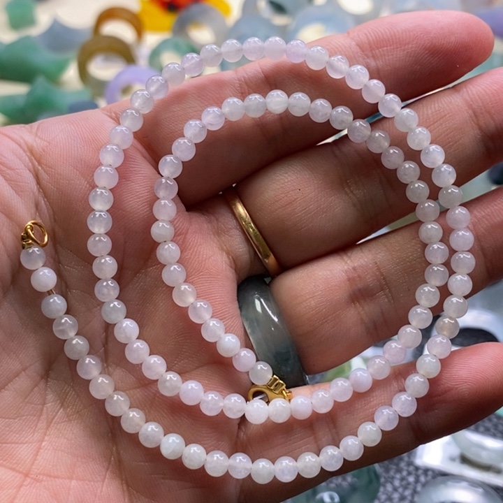 翡翠银S925镶嵌手链翡翠锁骨链卡4左