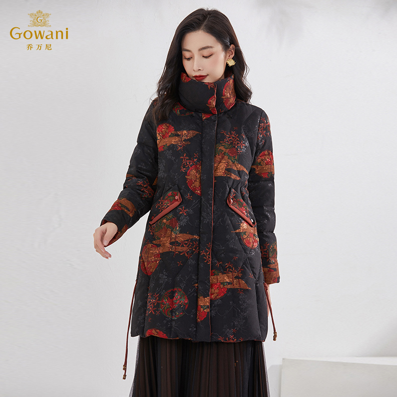 乔万尼长款羽绒服新款国风爆款女高端设计感显瘦冬季EI4T606502