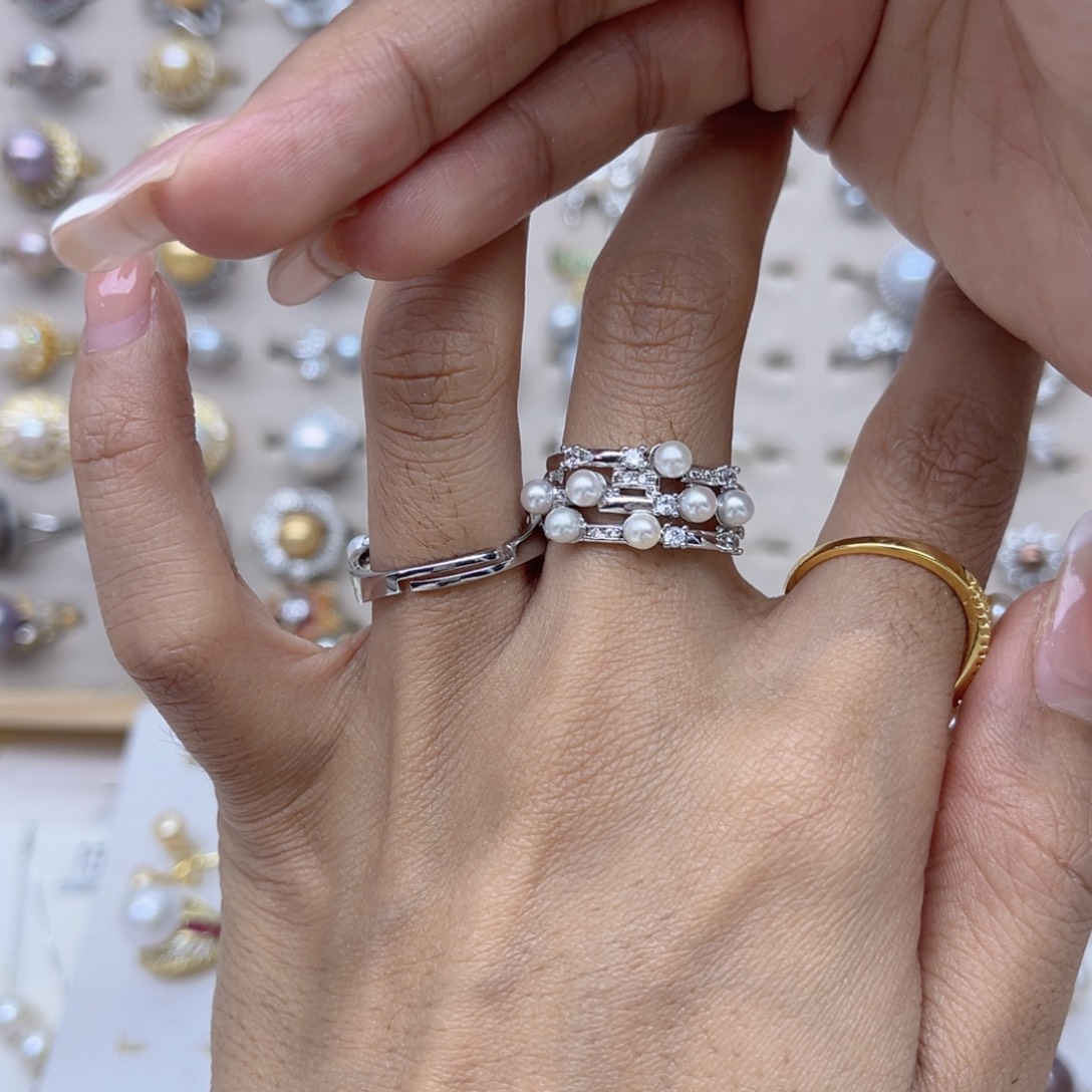 超***木合金淡水珍珠戒指