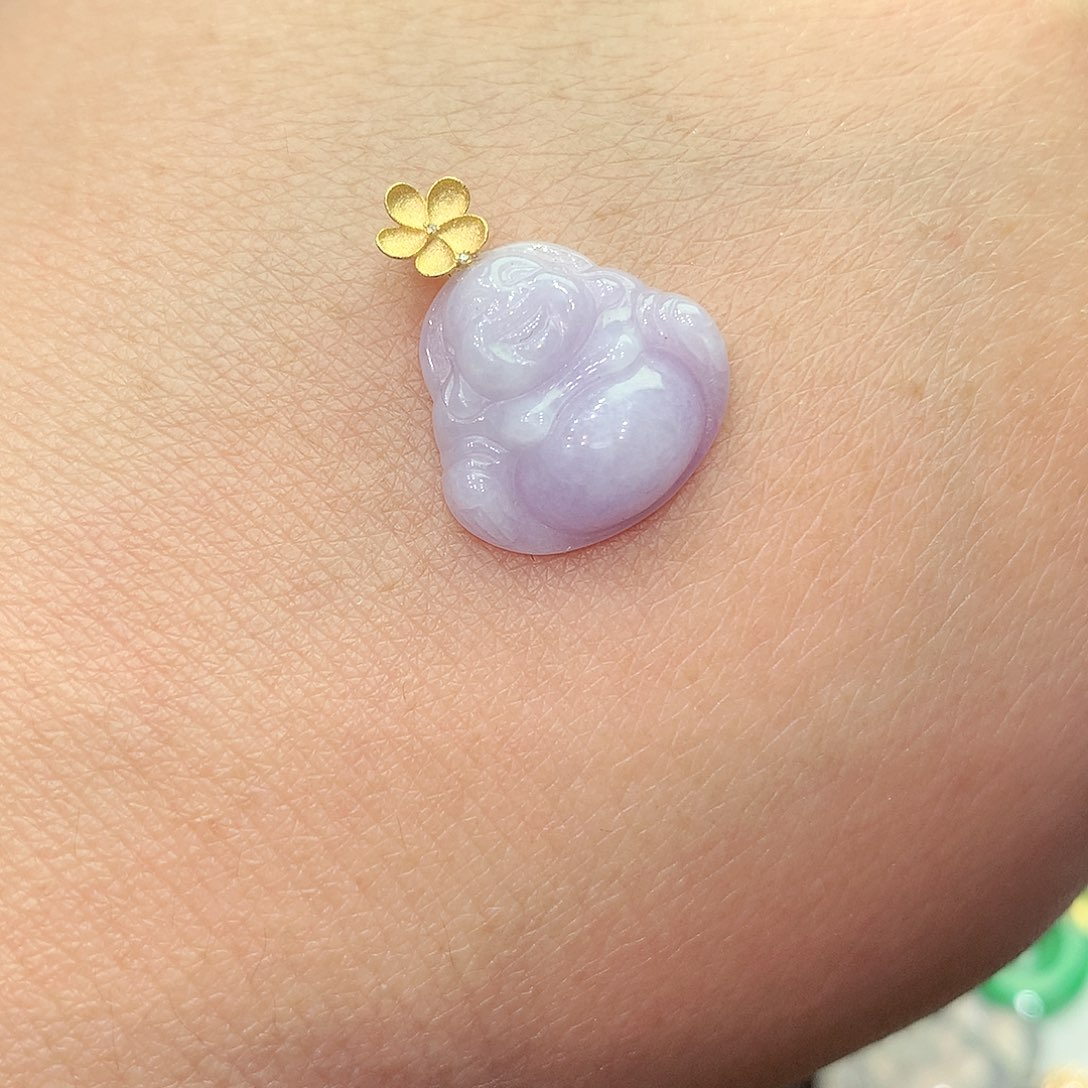 翡翠颈饰18K金镶嵌纯天然