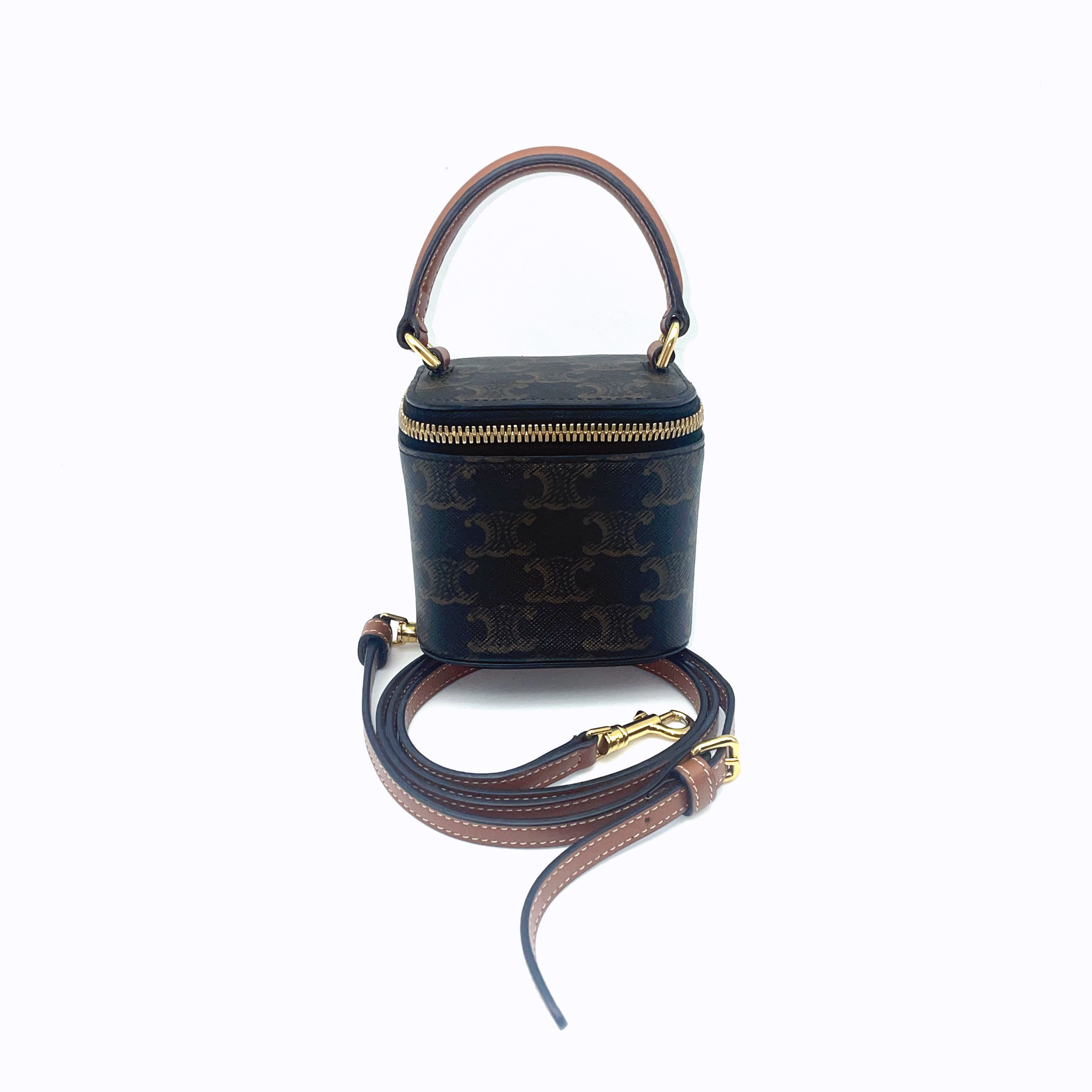 99新 Celine/思琳 老花mini盒子包可调节23年编码
