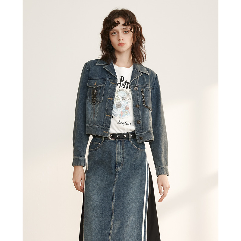 【九月】D63牛仔短外套(水洗产品)5V1W51196