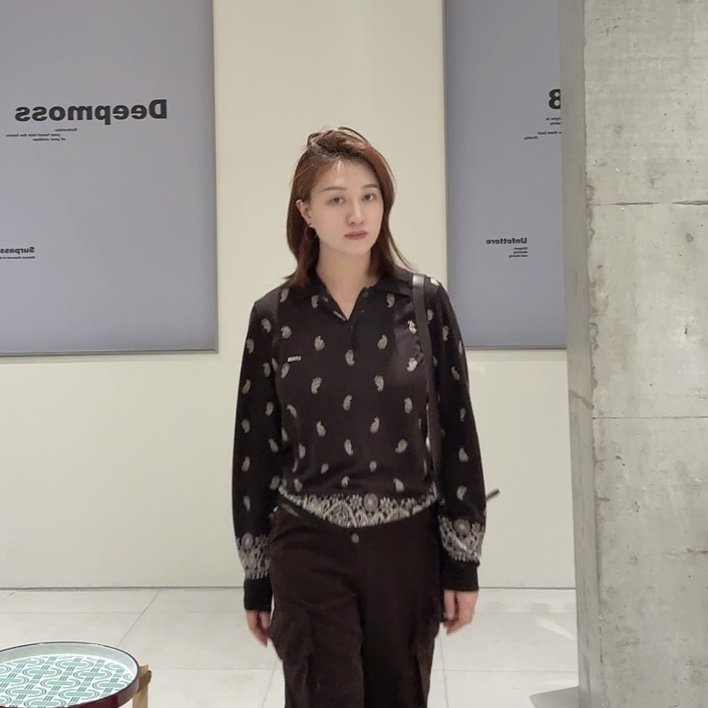 ETHOR 印花长袖毛针织POLO衫