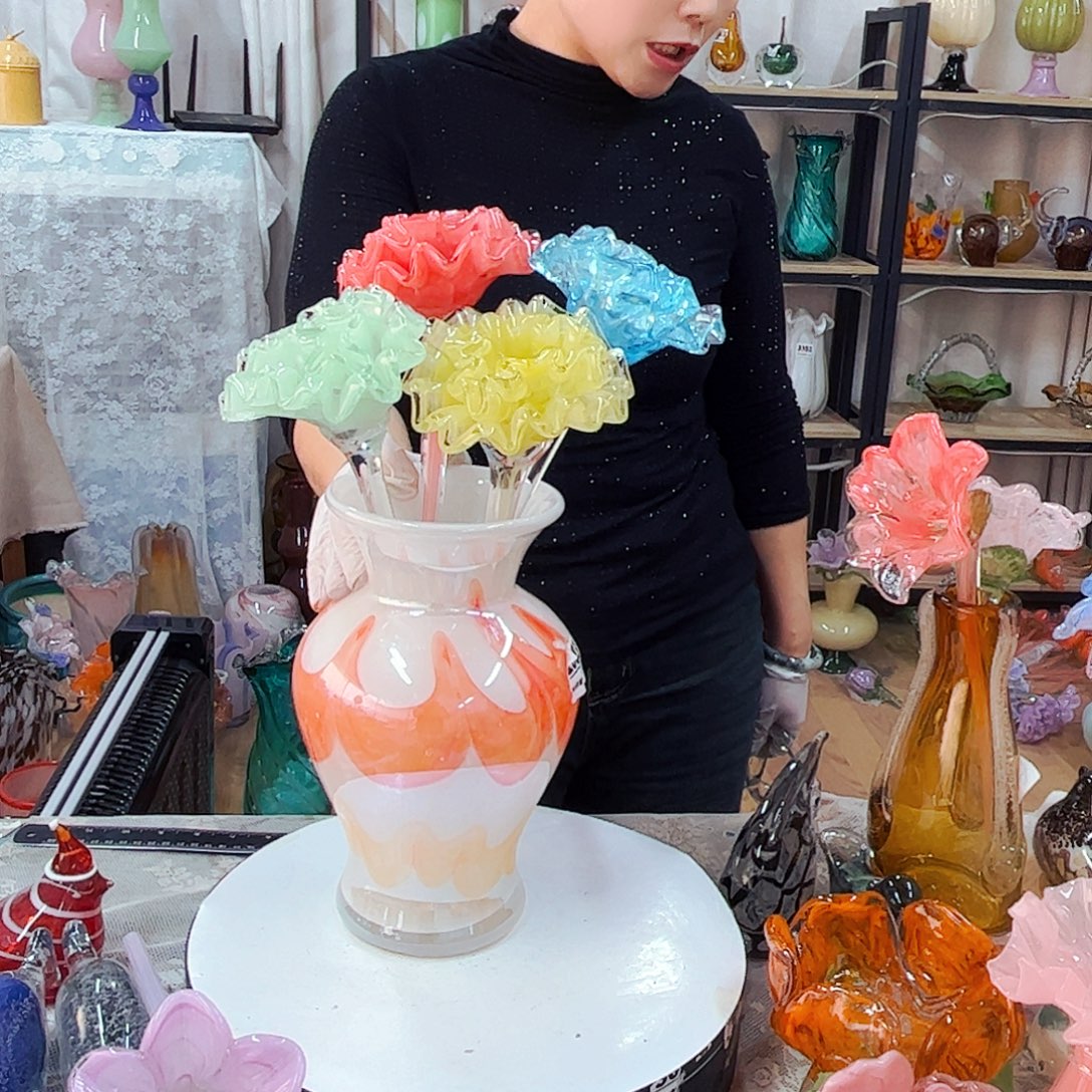 4花1瓶福利家悦琉璃工艺品