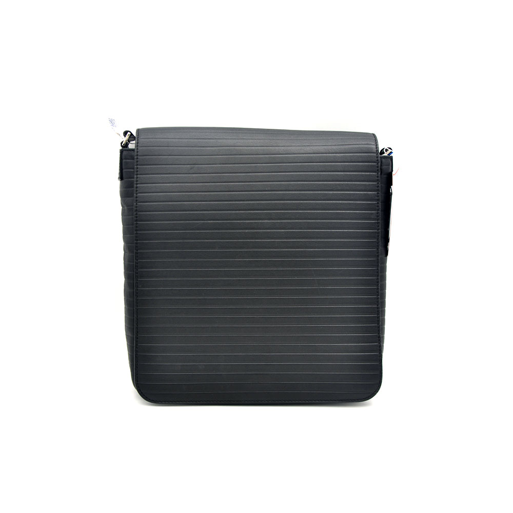 95新 DIOR/迪奥 97新 经典黑银全皮翻盖单肩邮差包28＊30/90843