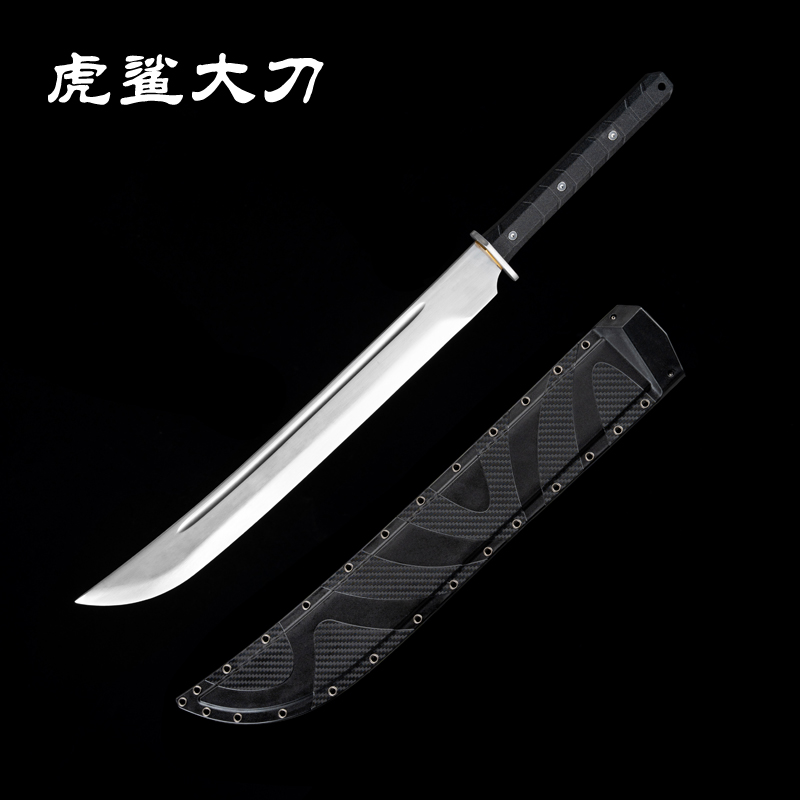【虎鲨大刀】现在风格K鞘战术大刀一体龙骨轨道钢锻打收藏未开刃