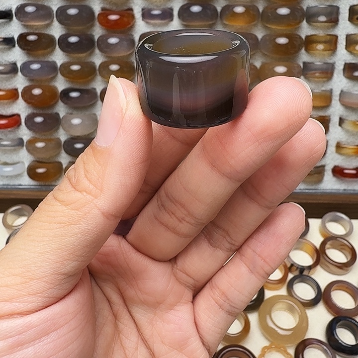 玛瑙/玉髓未镶嵌戒圈14/15圈福利款