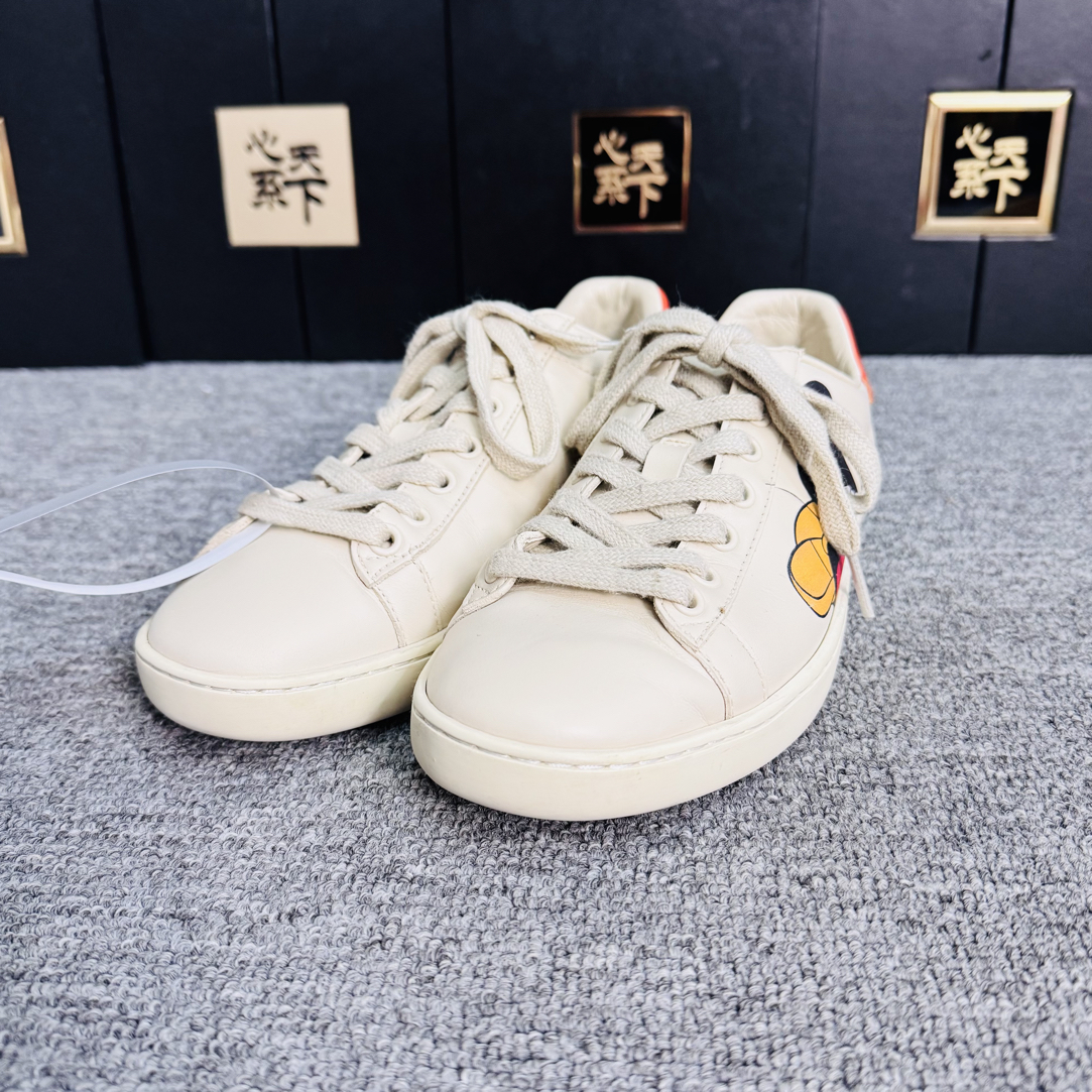 95新 GUCCI/古驰 米老鼠小白鞋36码ysc4297