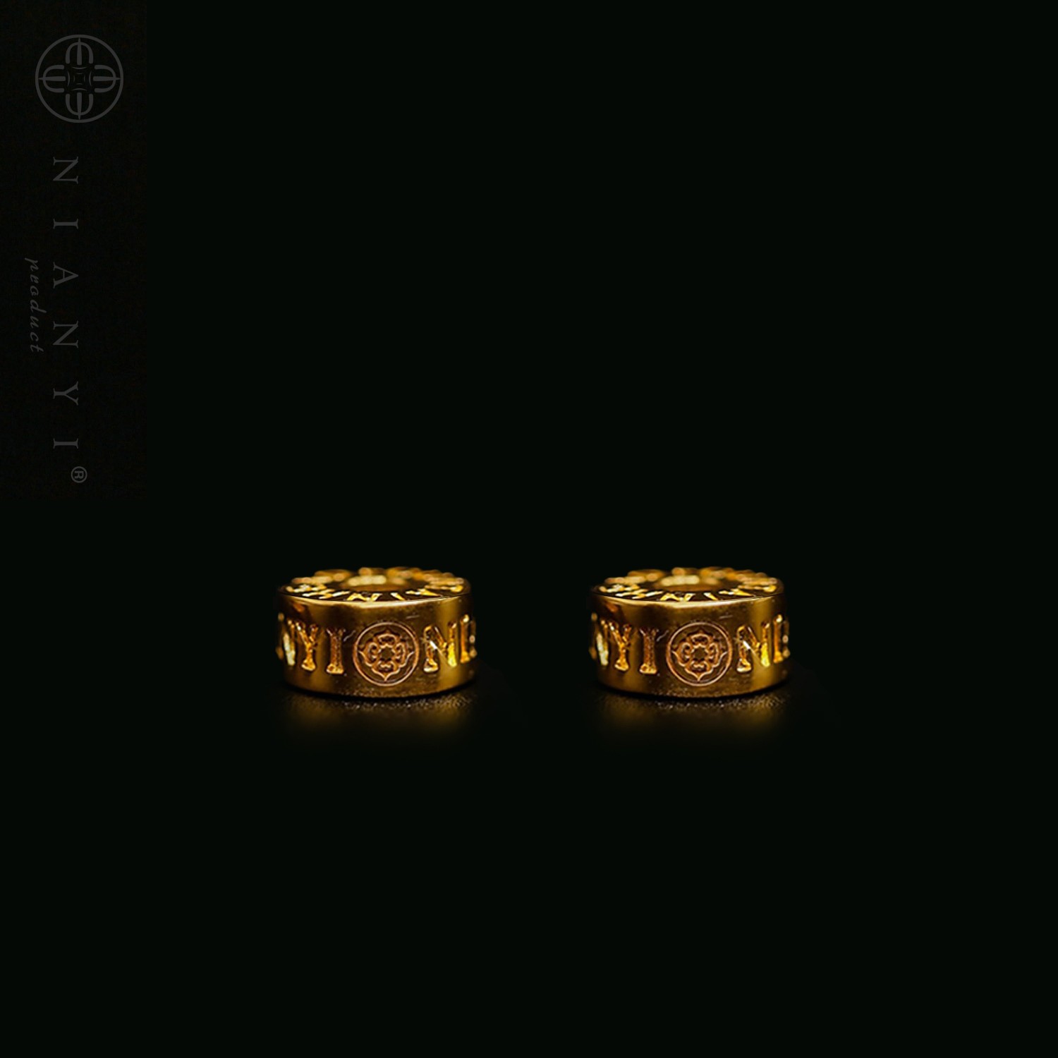 【N-ART】直切Logo珠 捻憶原创配饰 24K金 文玩手串隔珠佛珠菩提