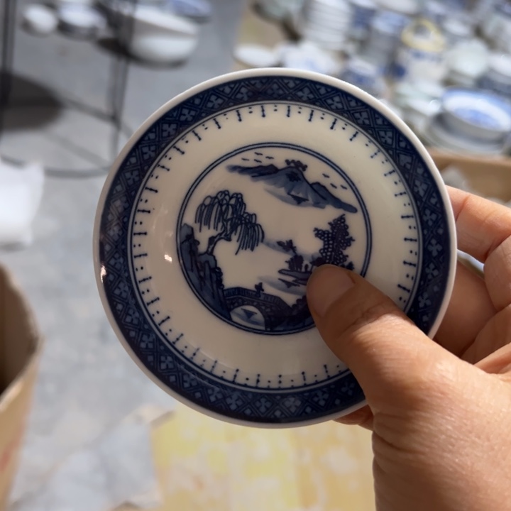 陶瓷手绘梧桐，小蘸料碟，小蘸酱碟