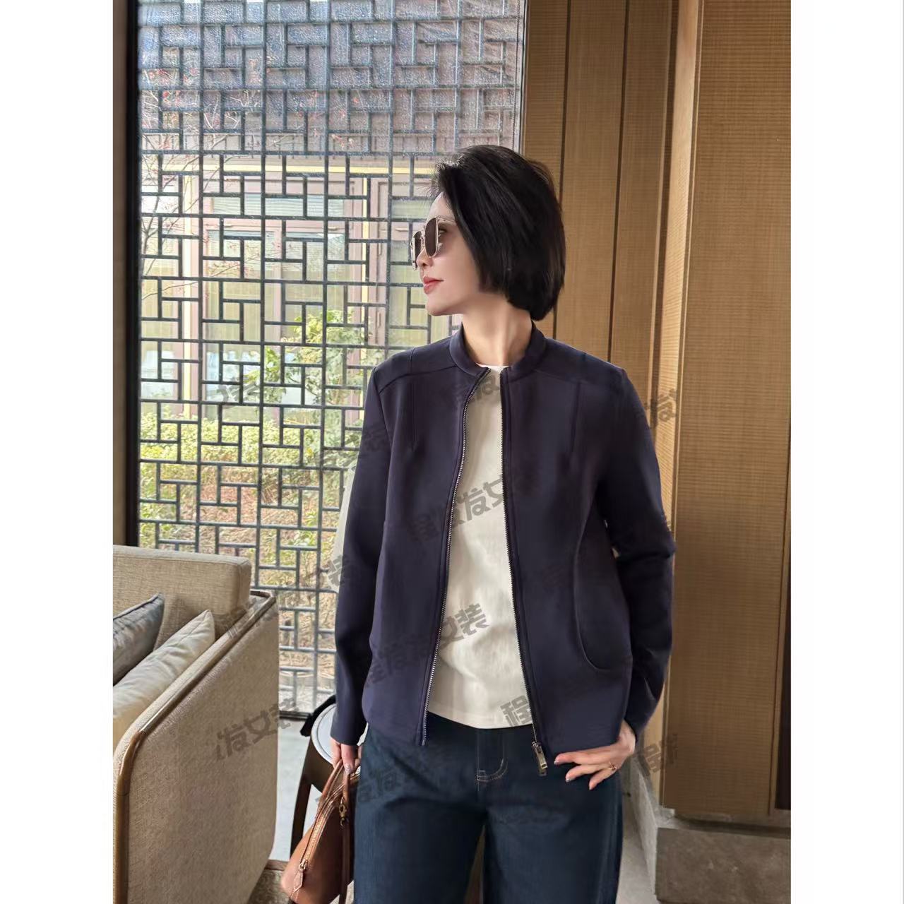 【程发发】（尘圆）休闲双拉链开衫外套F1853