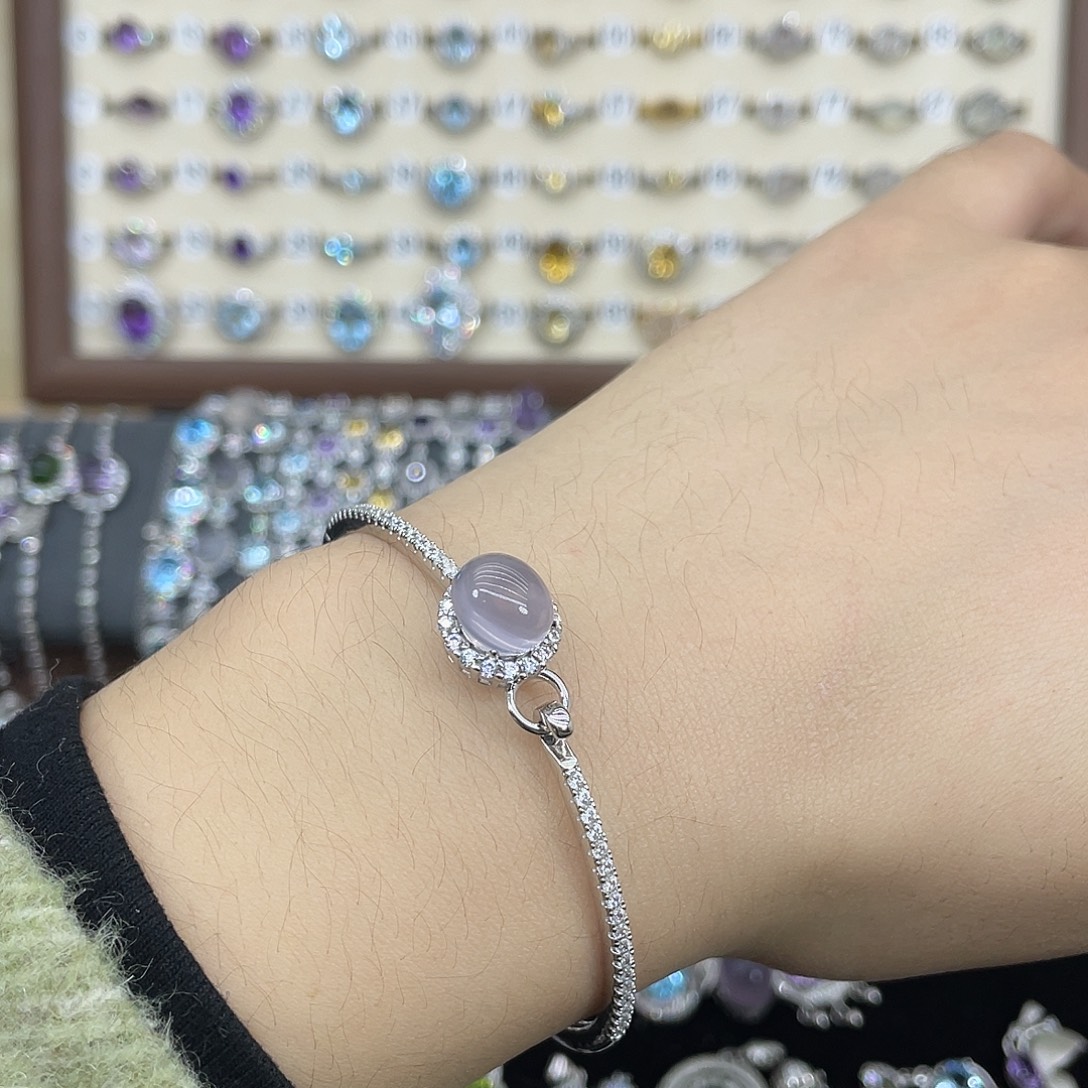 諾***諾银S925镶嵌萤石手镯