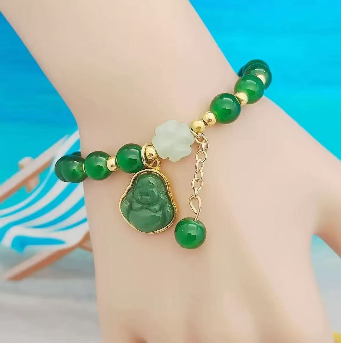 绿琉璃单圈手串（无礼盒）588