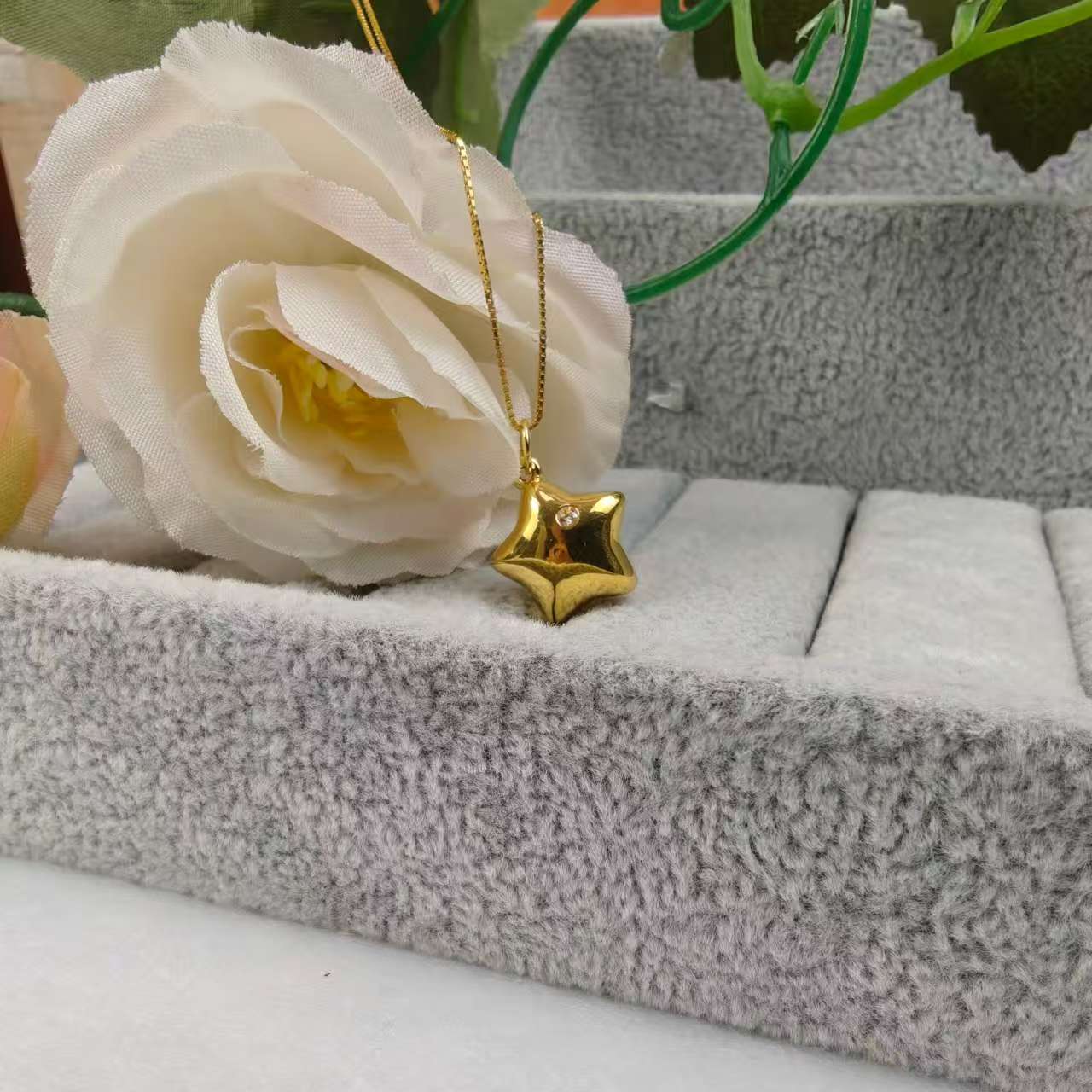 经典爆款18K金星星吊坠 真金轻奢时尚百搭精致小众设计感礼物