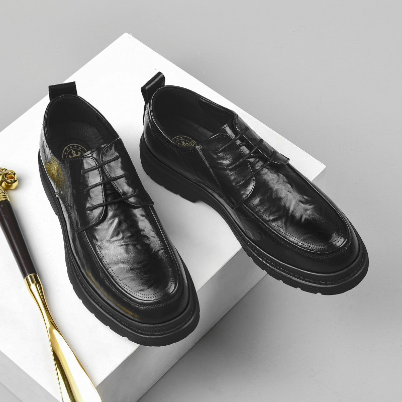 1703皮鞋男新款商务正装英伦风百搭男士休闲时尚潮流结婚黑色鞋子
