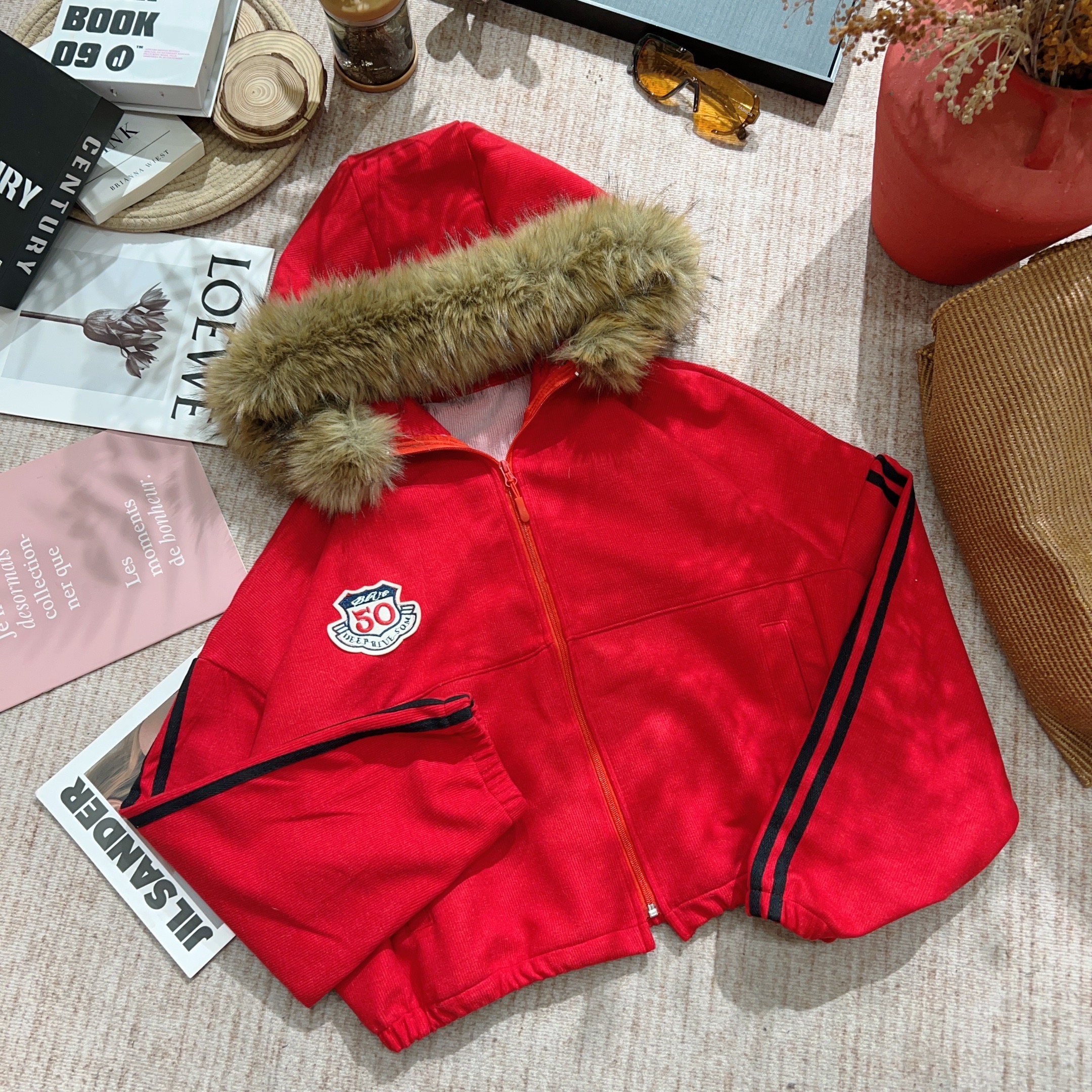 2025冬季新款休闲宽松百搭连帽长袖厚外套1756