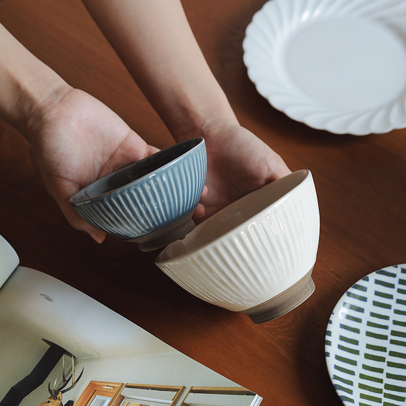 【瑕疵】Camus say 日式手刻镐纹-蓝色4.5寸小号+白色5.5寸大号各一