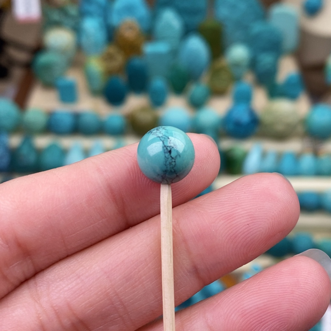 绿松石珠宝奇石未镶嵌9.5mm