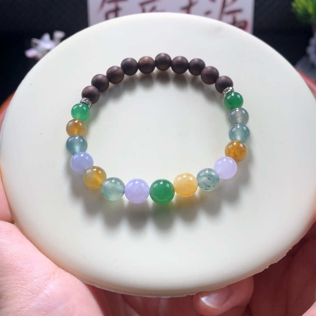 翡翠手链未镶嵌油画棒