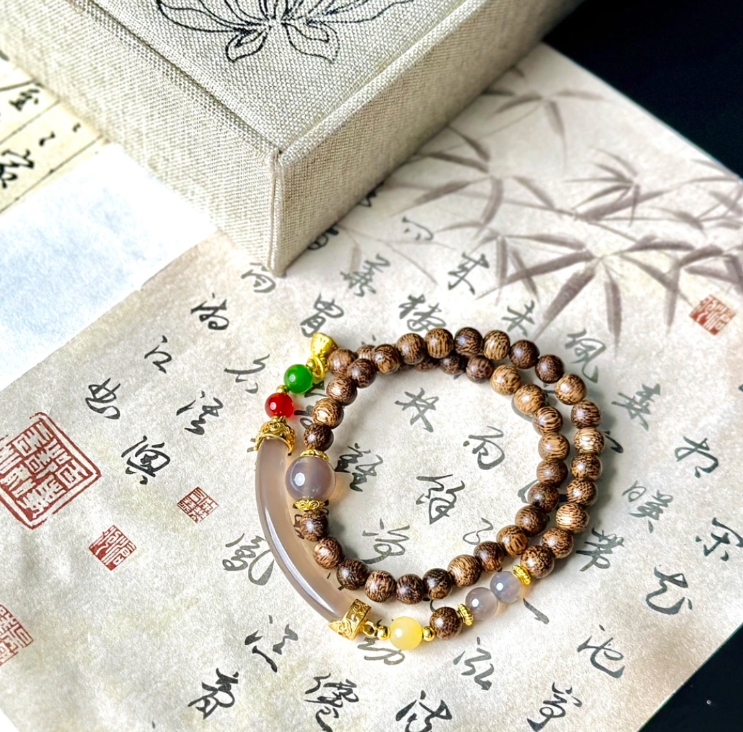 增香沉香木5675 精品双圈手串wm5675（无礼盒）