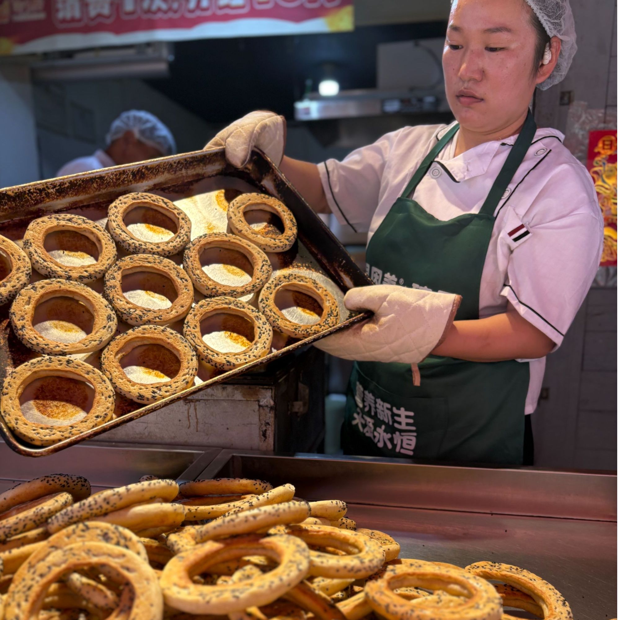 【东湖早市13号圈圈饼】牛曲莲骨圈馍美食山西运城特产圈圈饼