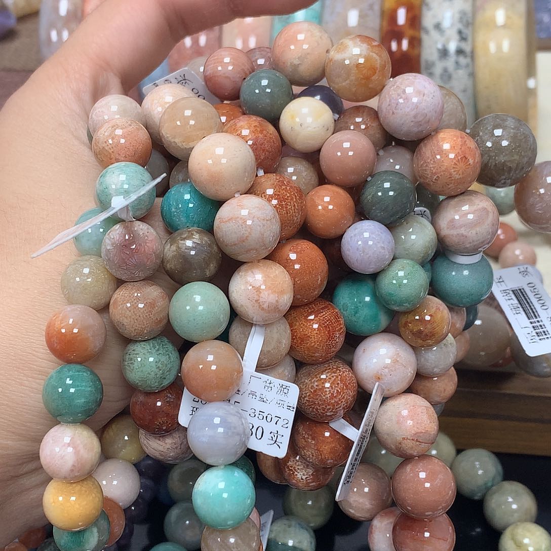 未镶嵌手串硅化珊瑚（珊瑚玉）030