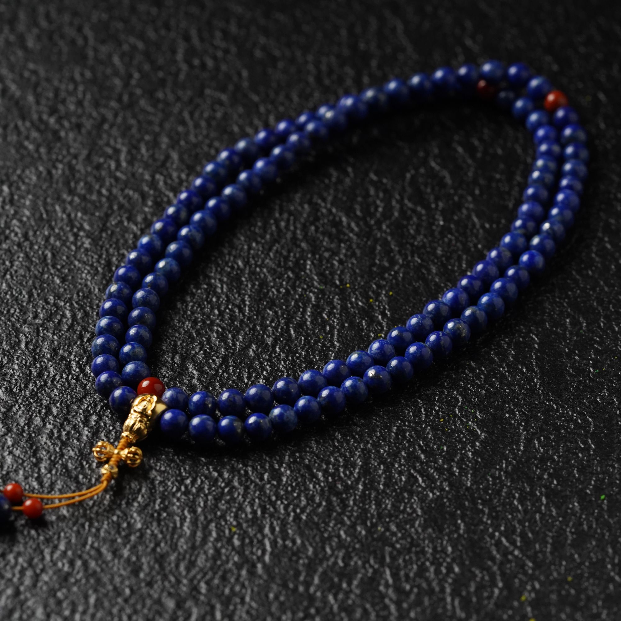 【珊木居】S2234JY 青金石0.6+0.6南红圆珠项链