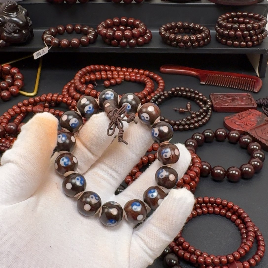 梨***青小叶紫檀手串/手链1.5cm