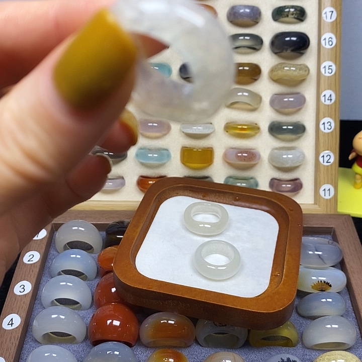 玛瑙/玉髓合金戒指港码16直径17.5