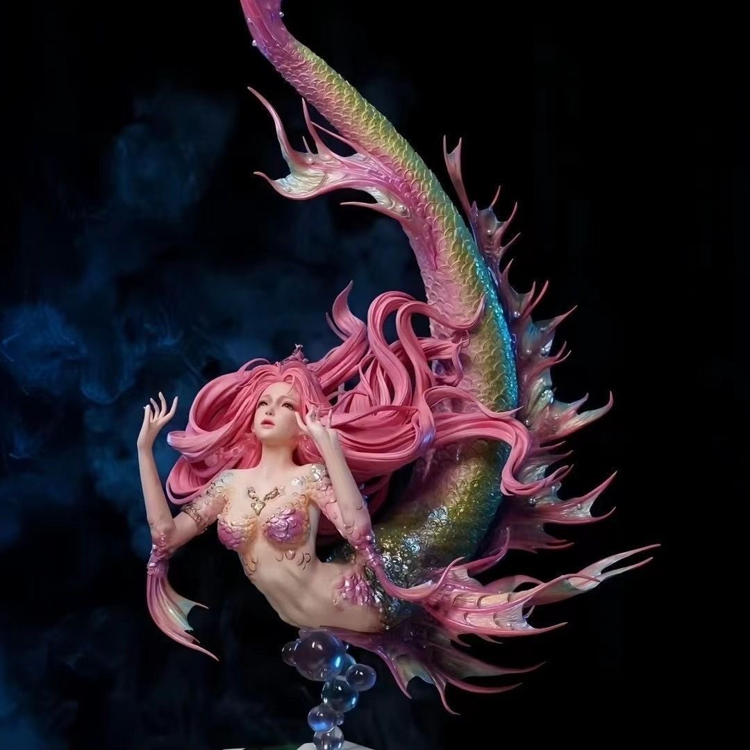 美人鱼雕像手办 GK3D模型雕像公主潮玩 二次元美少女周边摆件