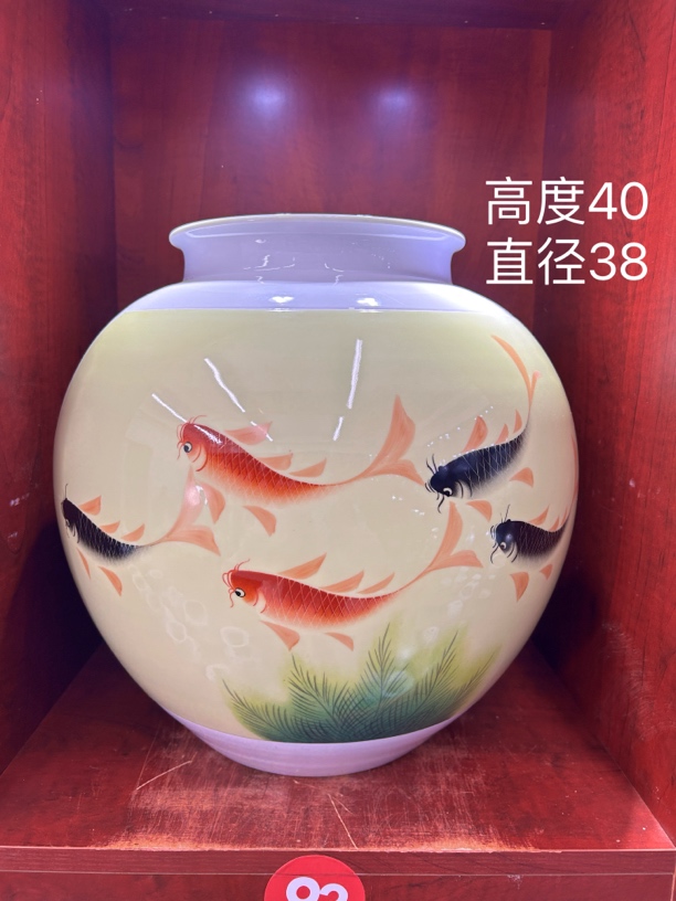 两面开窗九鱼图冬瓜坛花瓶