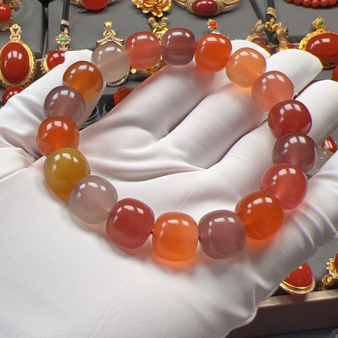 S***y南红玛瑙天然原矿多宝手串12未镶嵌