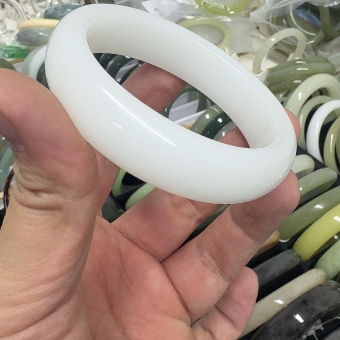 和田玉手镯未镶嵌六号手镯60圈口