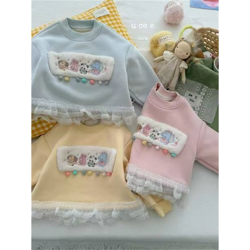 釉兮·25冬~贴布毛球加绒卫衣U269515（童装汉服）