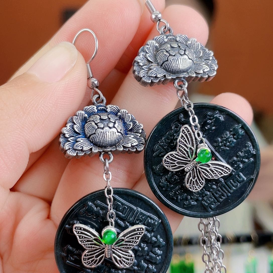 翡翠未镶嵌耳饰饰品