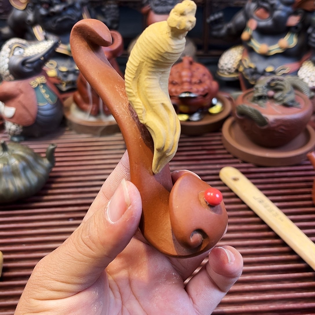 紫砂茶杯高端紫砂雕塑茶宠微瑕