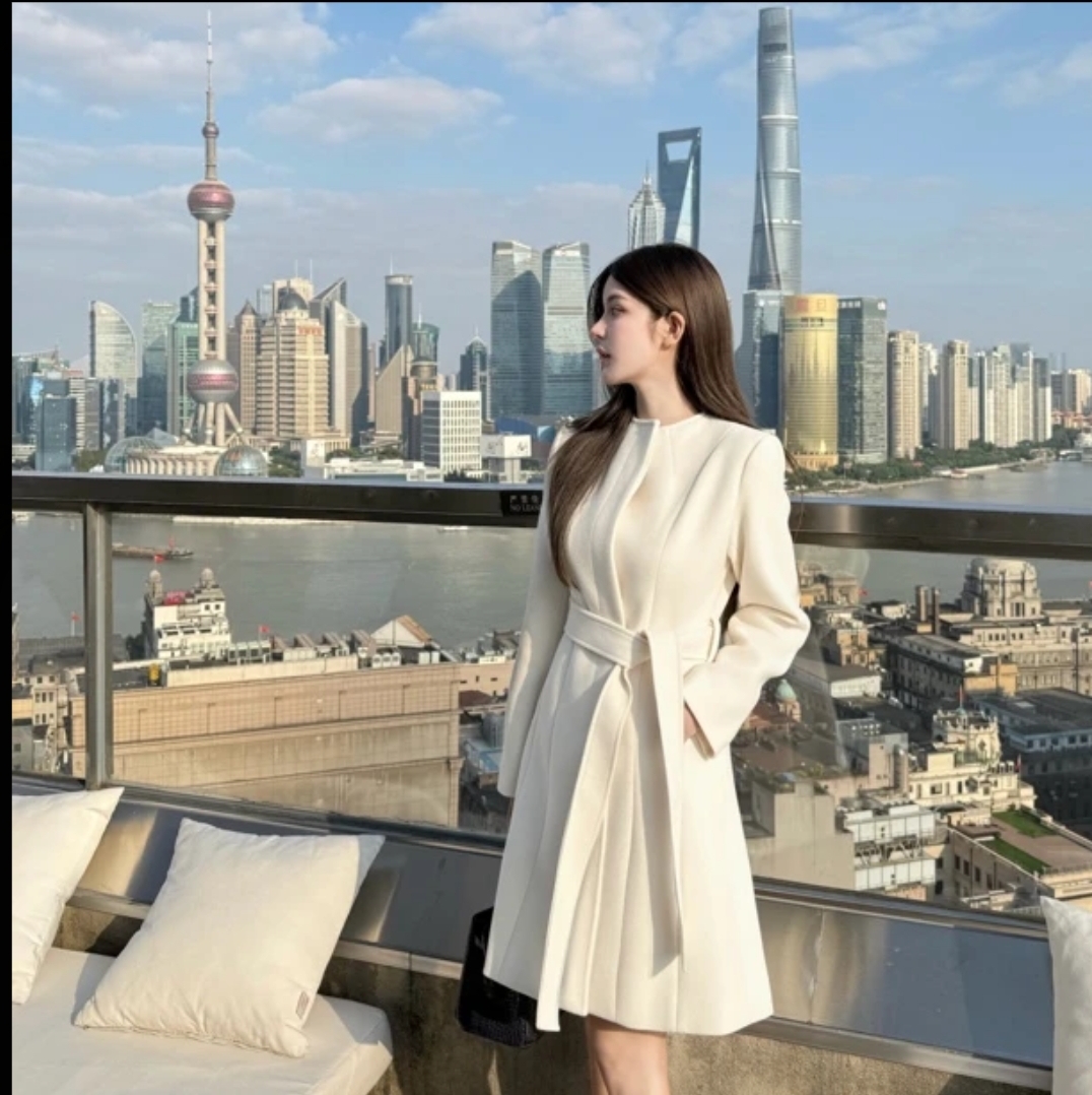 2025年冬季新款安妮大衣气质温柔千金毛羊毛呢大衣显瘦中长款