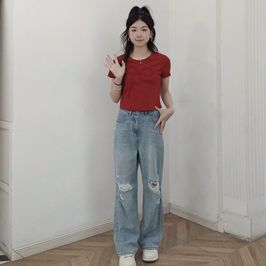 IEF/爱依服2025新款夏季牛仔阔腿裤